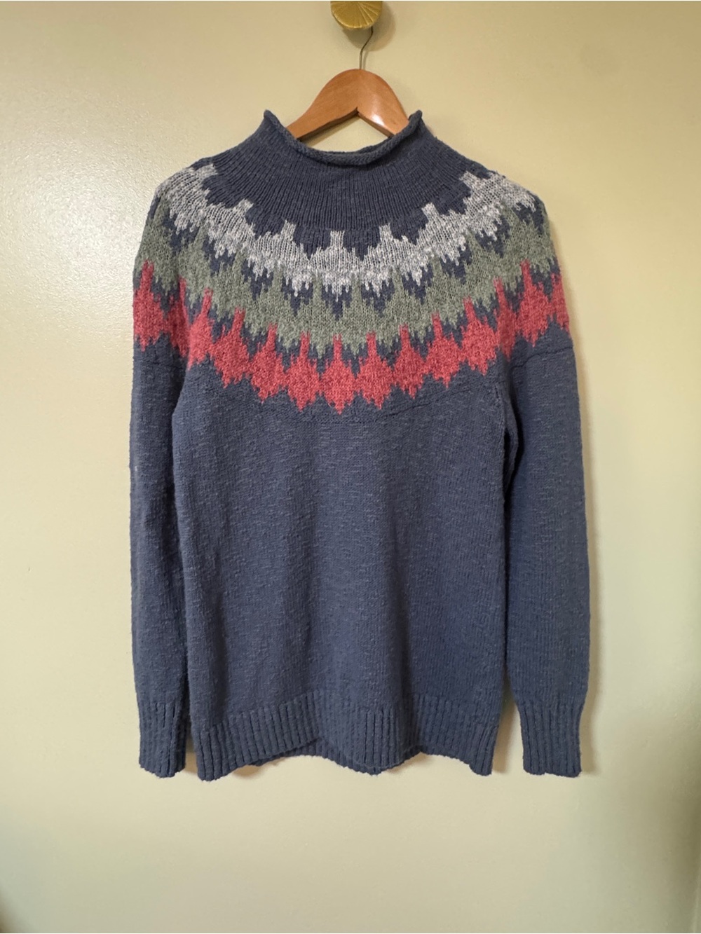 LL Bean Fair Isle Mocknexk